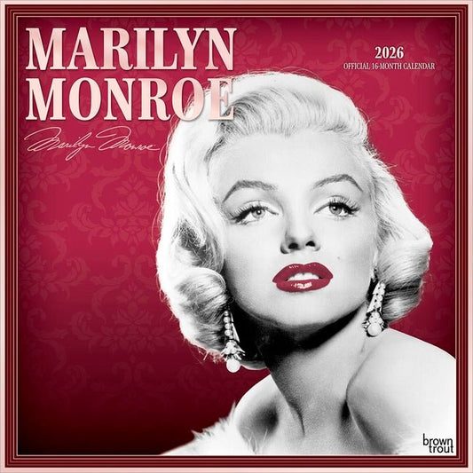 Marilyn Monroe Official 2026 12 X 24 Inch (Hanging) Monthly Square Wall Calendar Foil Stamped Cover Plastic-Free - Ingram