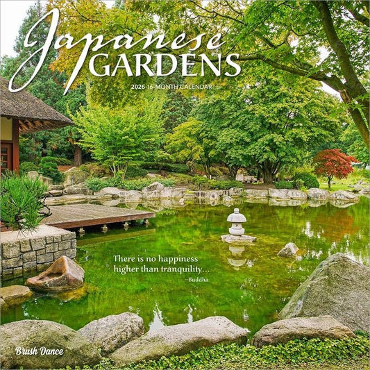 Japanese Gardens 2026 12 X 24 Inch (Hanging) Monthly Square Wall Calendar Plastic-Free - Ingram