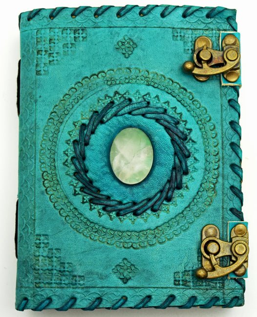 Blue Leather Embossed Leather Journal - Ingram