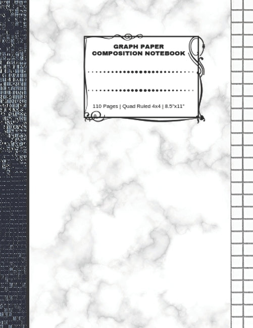 Graph Paper Composition Notebook: 110 Pages - Quad Ruled 4x4 - 8.5" x 11" Marble Large Notebook with Grid Paper - Math Notebook For Students - Ingram