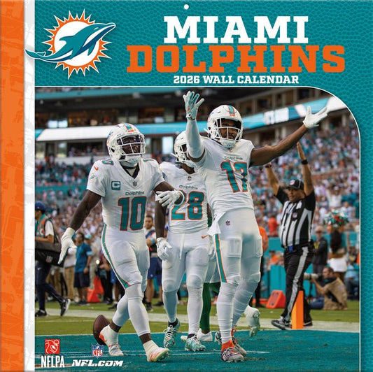Miami Dolphins 2026 12x12 Team Wall Calendar - Ingram