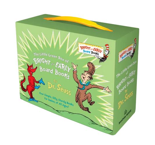 Little Green Boxed Set of Bright and Early Board Books: Fox in Socks; Mr. Brown Can Moo! Can You?; There's a Wocket in My Pocket!; Dr. Seuss's ABC