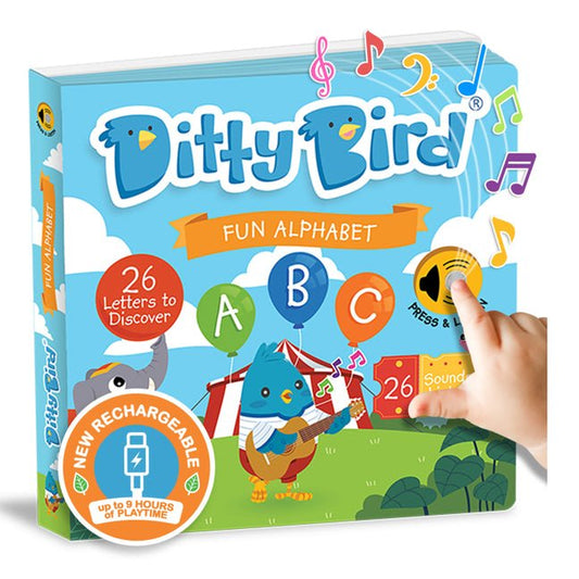 Ditty Bird ABC Fun Alphabet Interactive Sound Book for Toddlers 1- 3 Musical Books for Preschoolers Early Learning Toy - Ingram