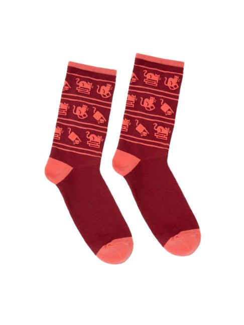 Cats and Stacks Socks - Large - Ingram