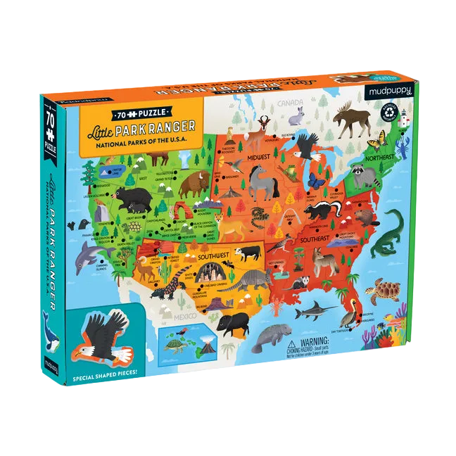 Little Park Ranger National Parks Map of the U.S.A. Geography Puzzle