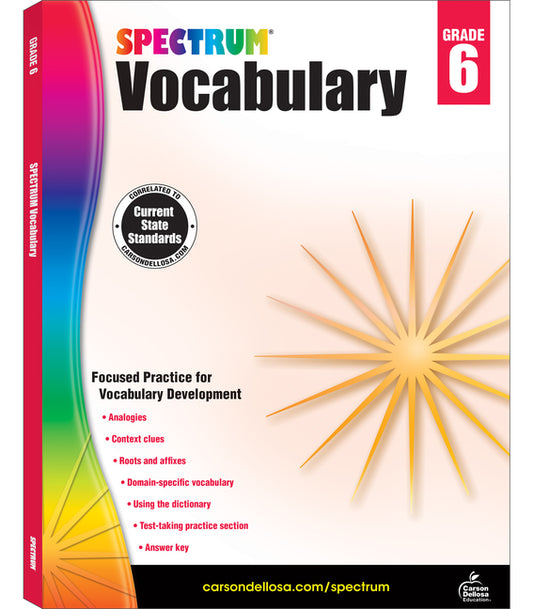 Spectrum Vocabulary, Grade 6: Volume 89 - Ingram