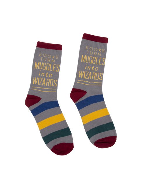 Books Turn Muggles Into Wizards Socks - Large - Ingram