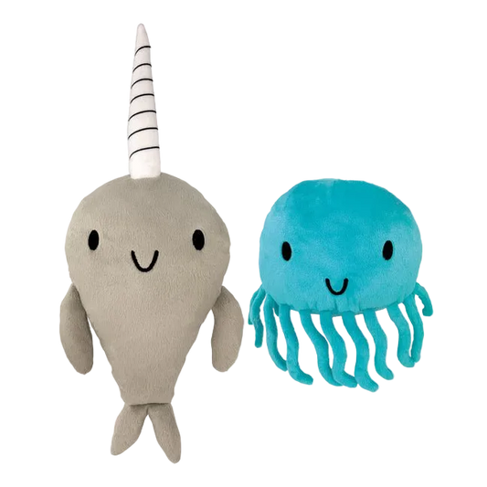 Narwhal and Jelly Plush Set: 14" and 7" w/Tentacles