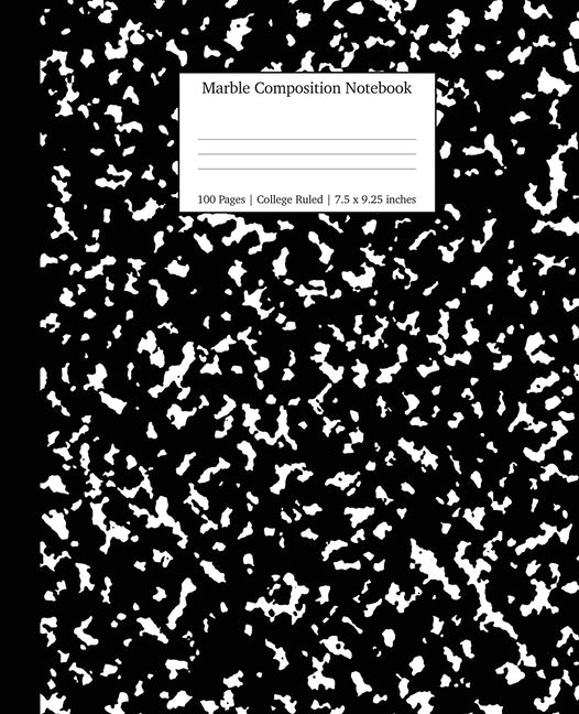 Marble Composition Notebook College Ruled: Black Marble Notebooks, School Supplies, Notebooks for School - Ingram