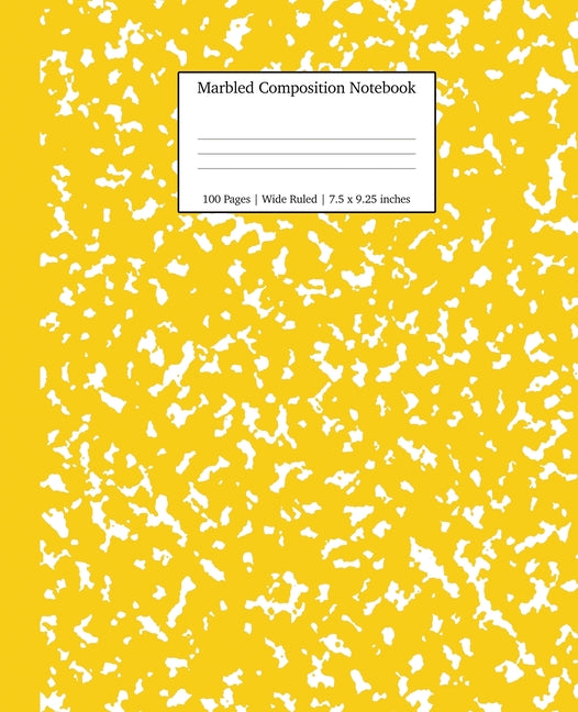 Marbled Composition Notebook: Yellow Marble Wide Ruled Paper Subject Book - Ingram