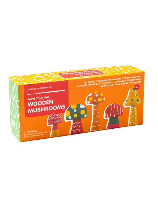 Paint Your Own Wooden Mushrooms Kit - DIY Craft Set - Fun Activity for Kids & Adults